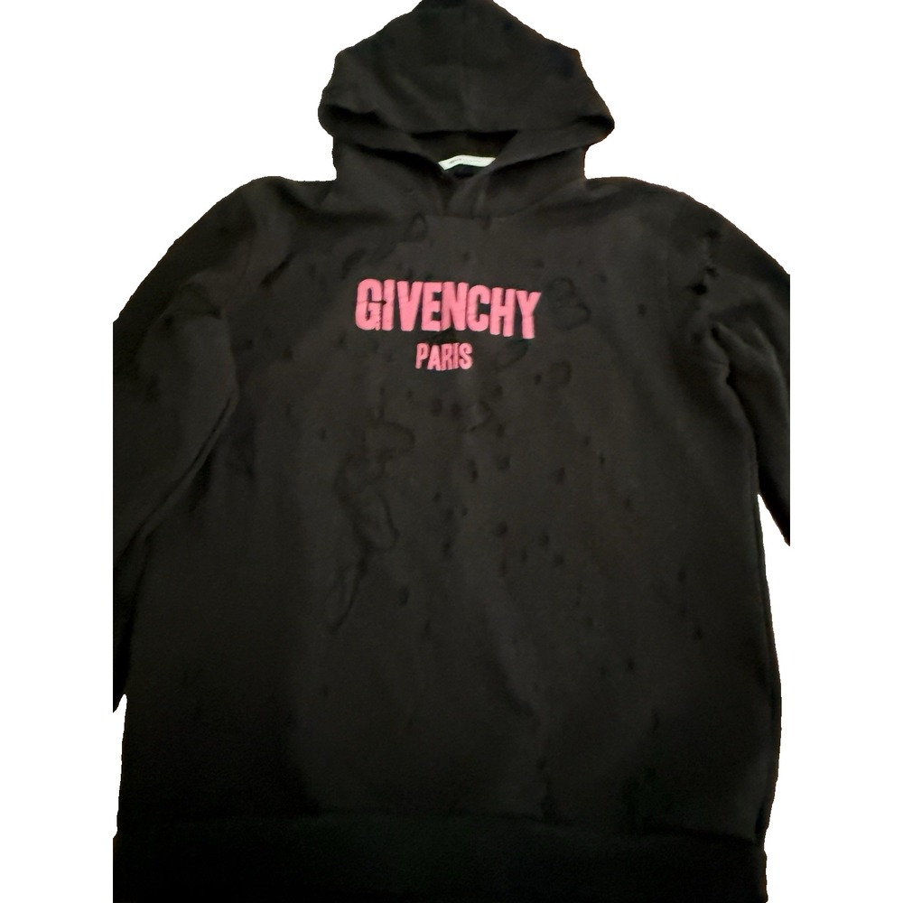 Givenchy Paris Distressed Logo Hoodie Size XL